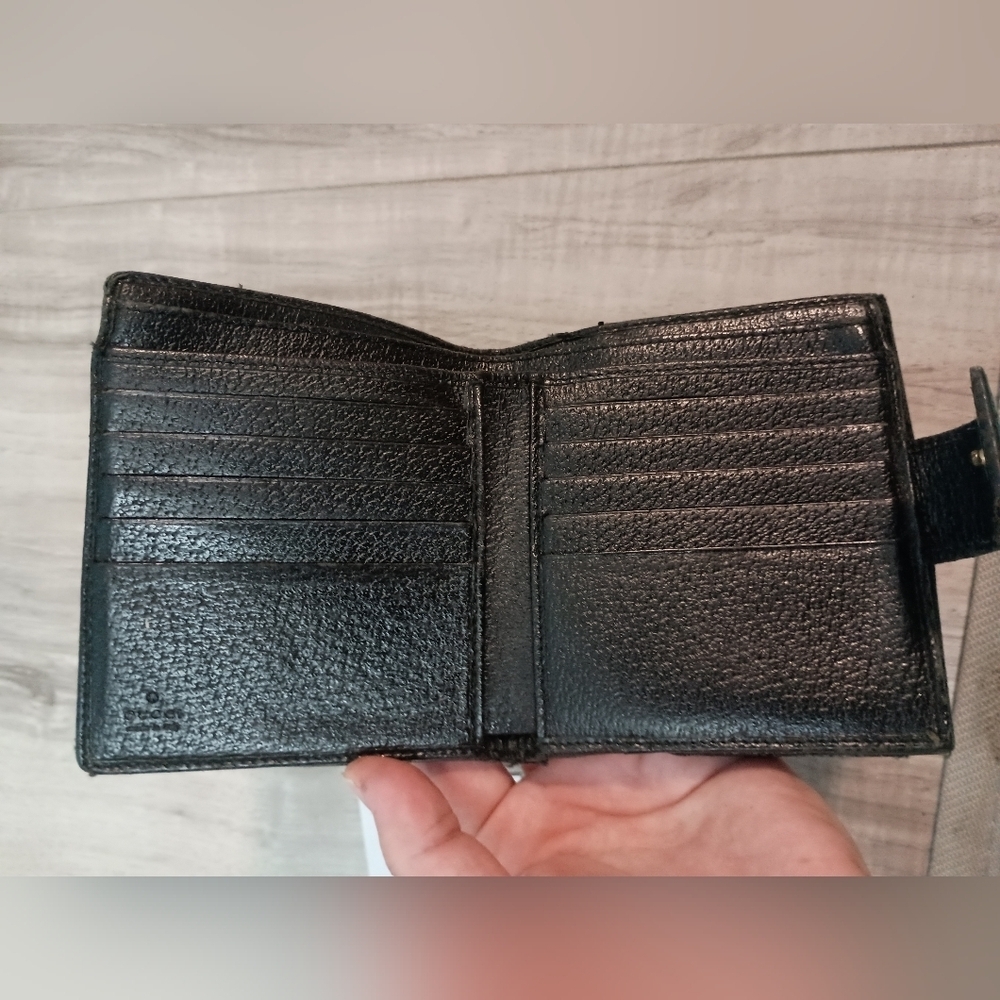 Gucci Wallet Bi-Fold Gg Pattern Canvas Black - Picture 7 of 13